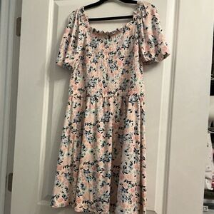 Floral Pink and Blue Dress